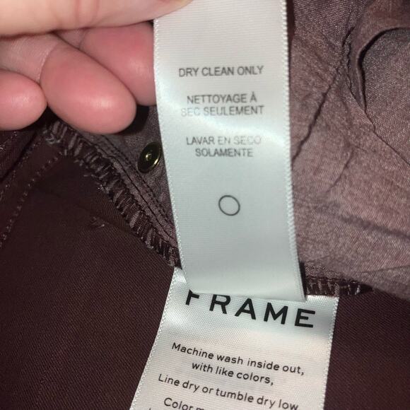 NWT Frame Le High Skinny High Rise Coated Jeans in Bordeaux-size 25 - Picture 10 of 13